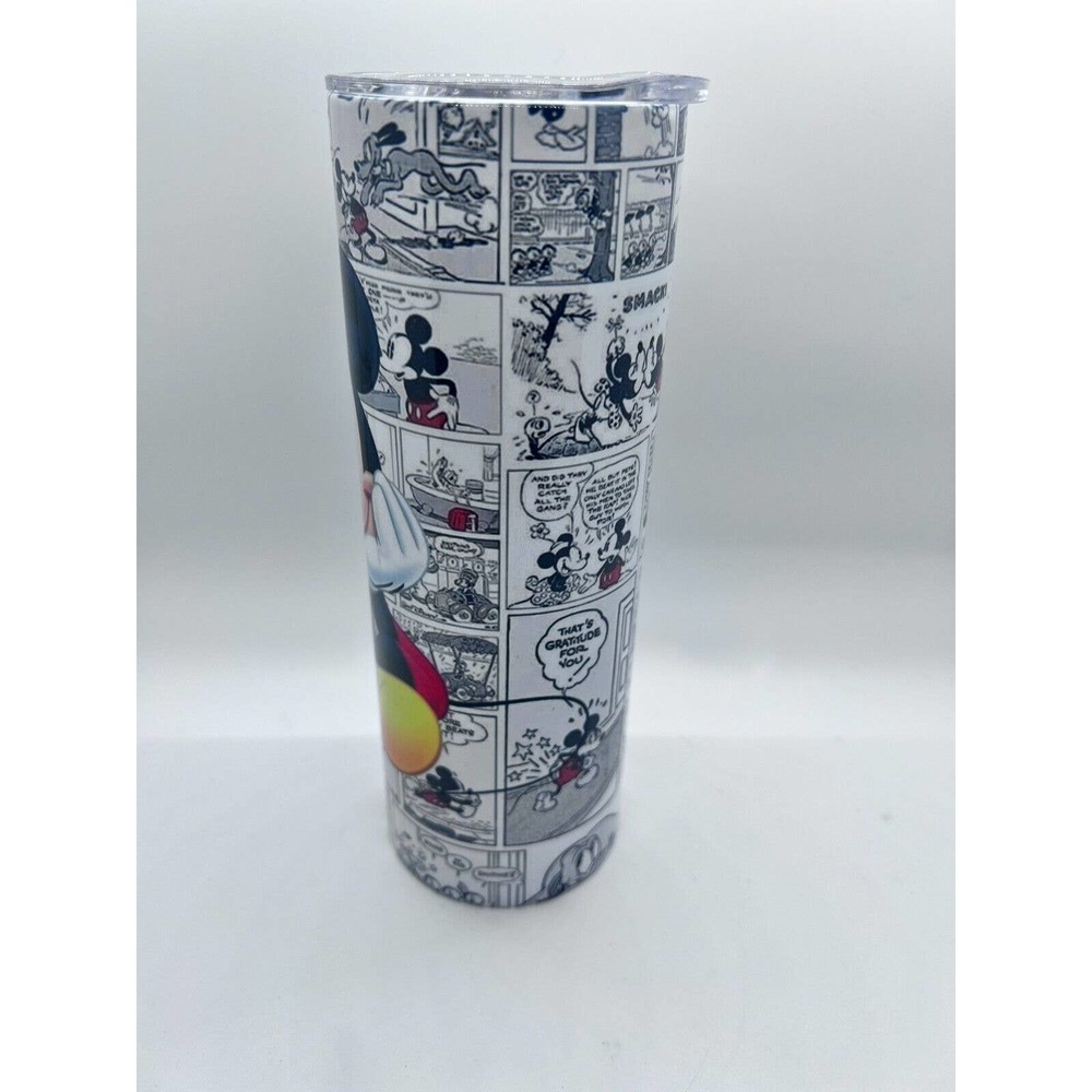 Mickey Inspired Comics 20 oz Skinny Tumbler Custom Made, New with Straw and Lid - Picture 4 of 4